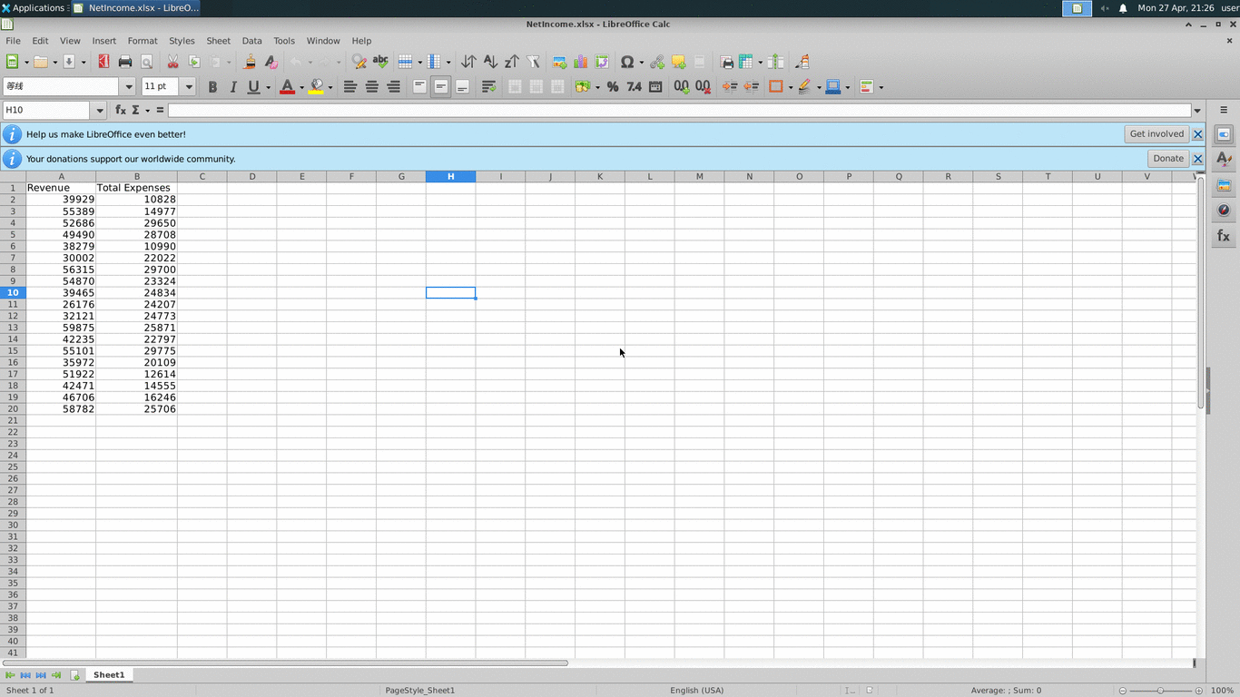 OSWorld LibreOffice Calc task