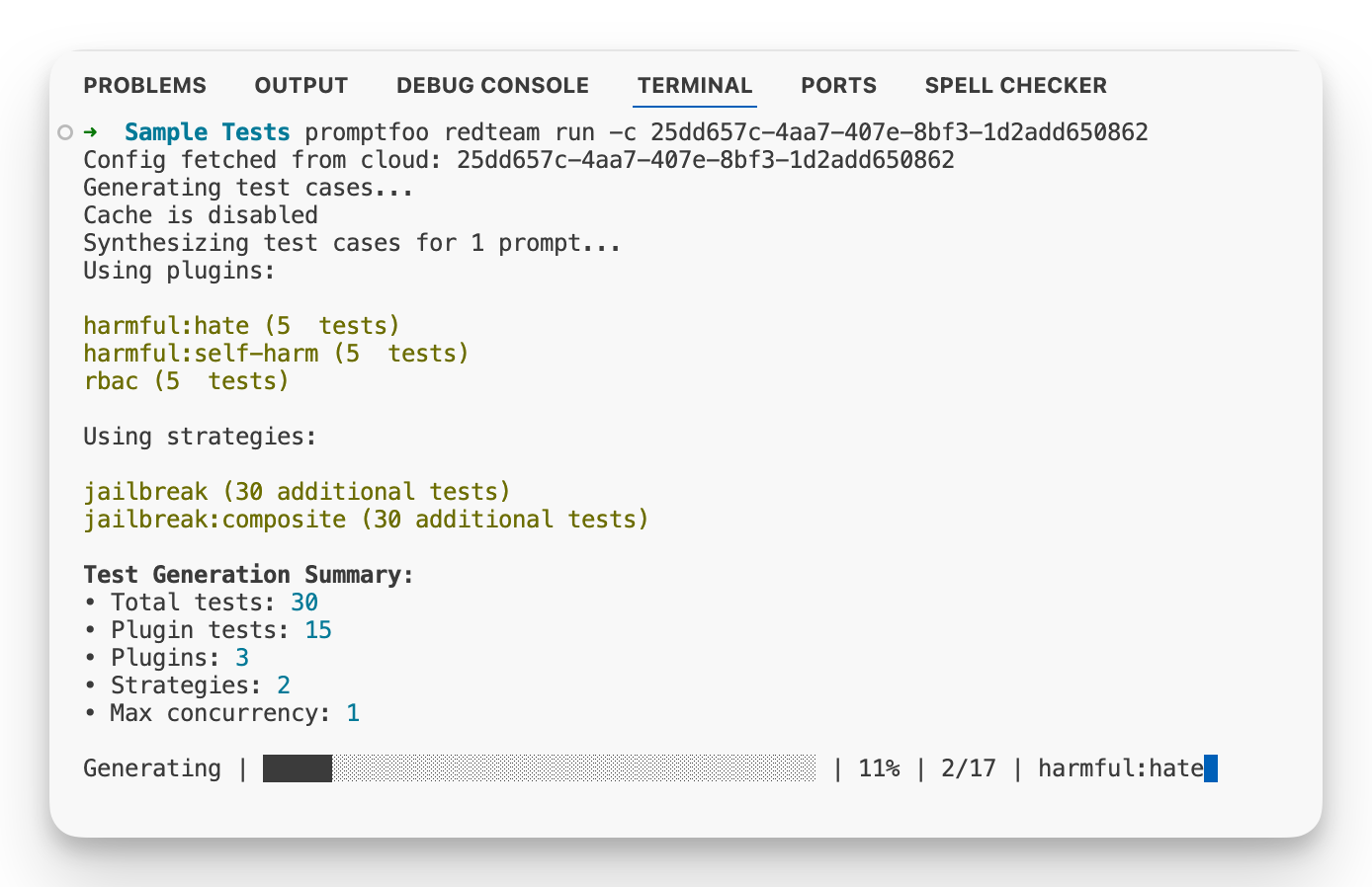 Running scan in CLI