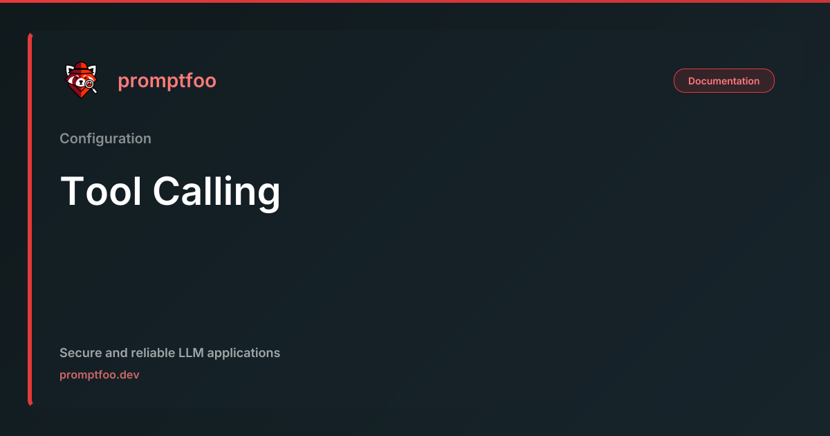 Tool Calling | Promptfoo