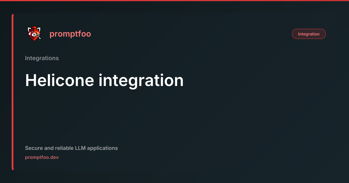 Helicone integration | Promptfoo