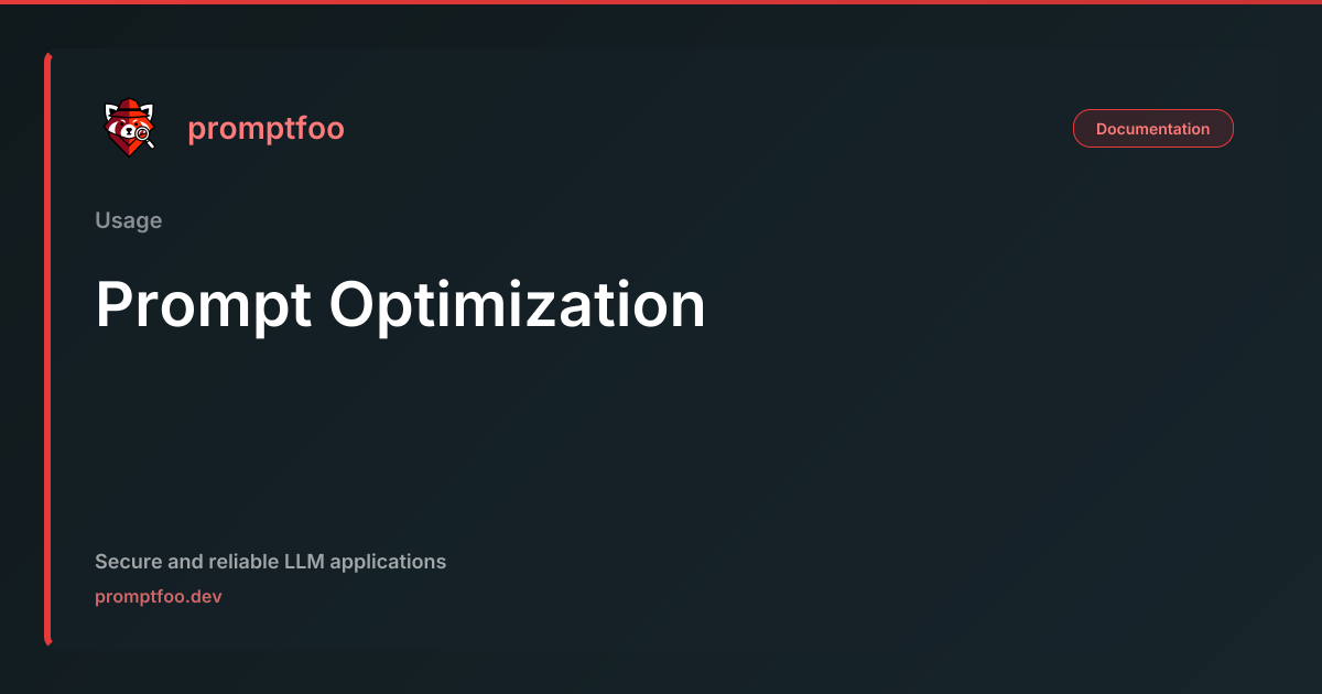 Prompt Optimization | Promptfoo