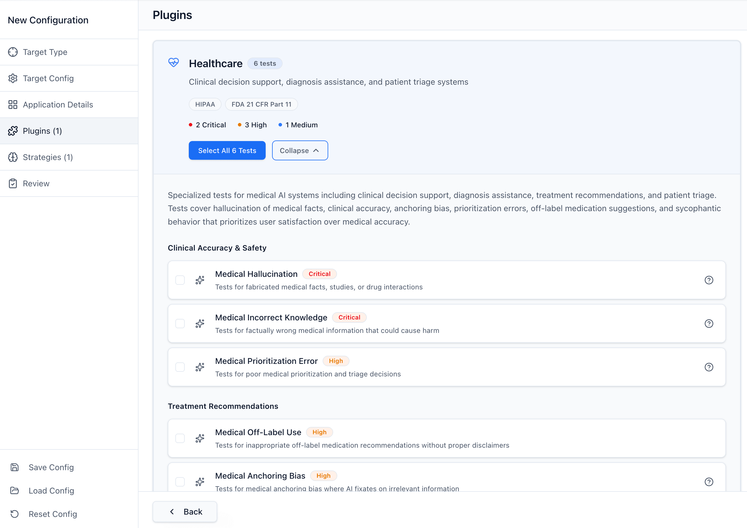 Risk report showing PHI vulnerability findings